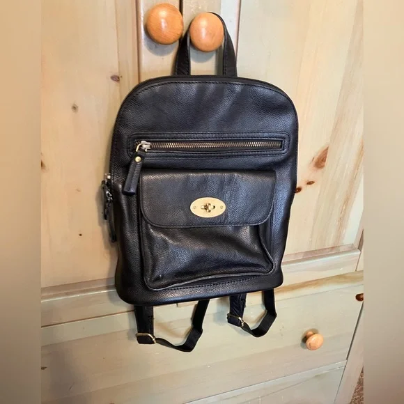 ashwood black leather backpack Ashwood | Bags | Ashwood Black Glazed Leather Small Backpack Purse Handbag  Zip Around